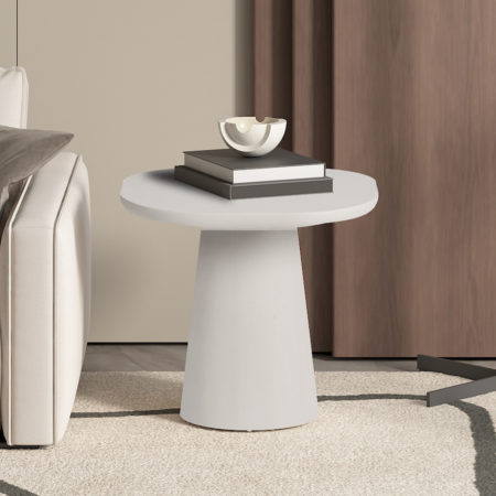 Salontafel 'Tavira' 55 cm Ovaal Cement Wit