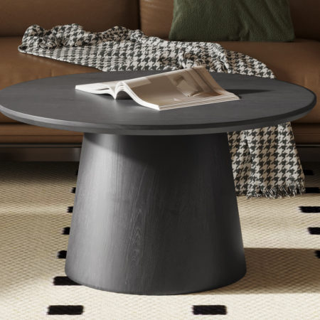 Salontafel 'Miklos' 80 cm Rond Decor Donkerbruin