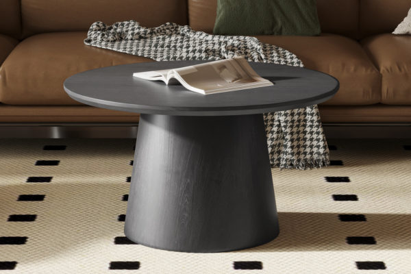 Salontafel 'Miklos' 80 cm Rond Decor Donkerbruin