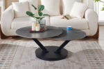 Salontafel 'Nara' Round Swivel Stone Light Grey