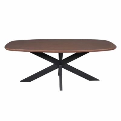 Eettafel Madison Walnoot | 240 cm | Deens Ovaal | Poot Zwart