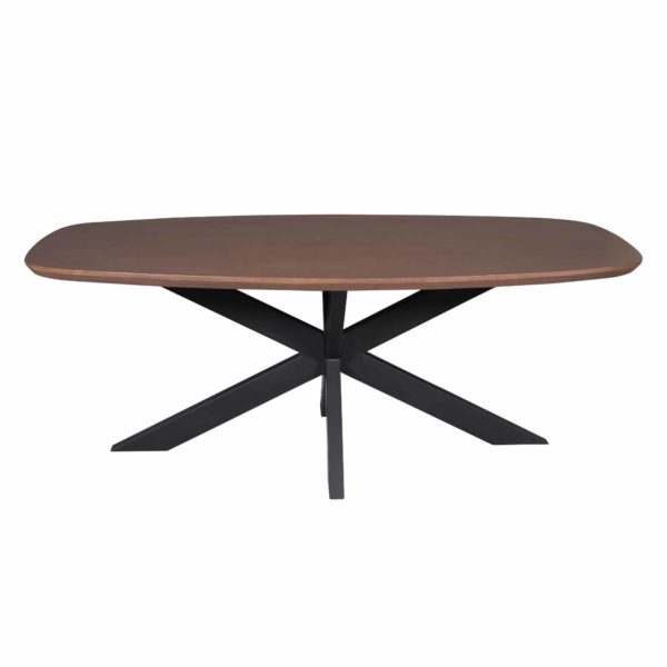 Eettafel Madison Walnoot | 280 cm | Deens Ovaal | Poot Zwart