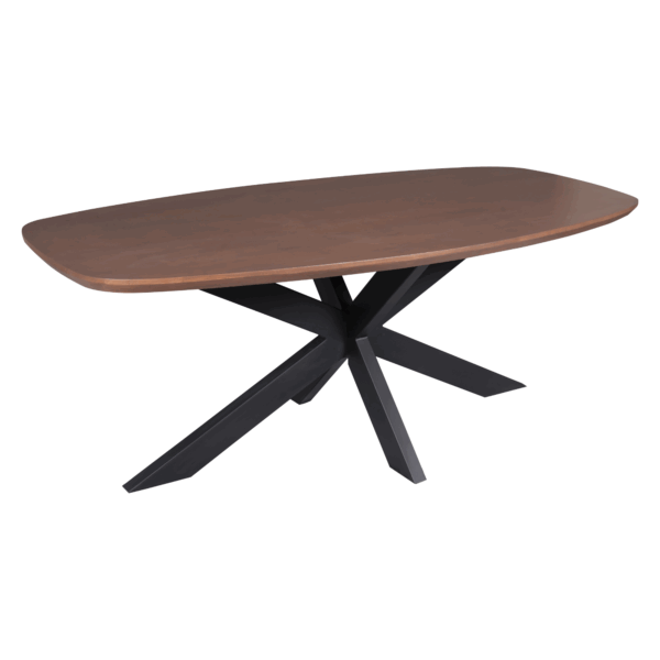 Eettafel Madison Walnoot | 160 cm | Deens Ovaal | Poot Zwart - Afbeelding 2
