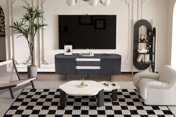 TV meubel 'Lagos' 160 cm Decor Donkerbruin - Afbeelding 2