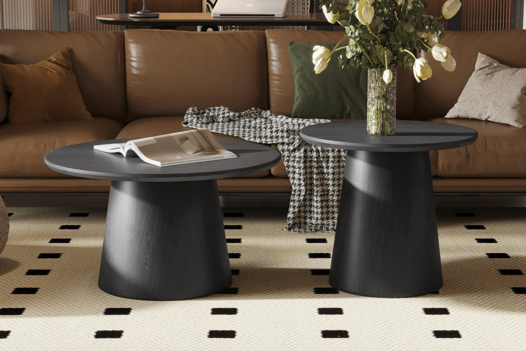 Salontafel 'Miklos' 80 cm Rond Decor Donkerbruin - Afbeelding 2