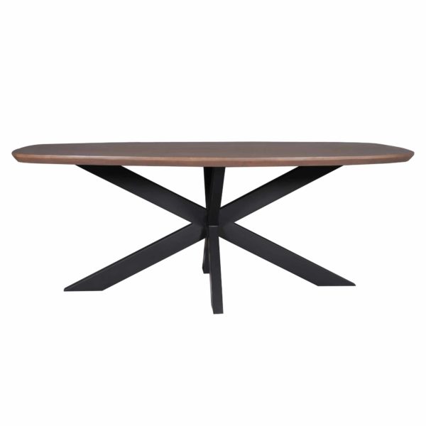 Eettafel Madison Walnoot | 280 cm | Deens Ovaal | Poot Zwart - Afbeelding 2