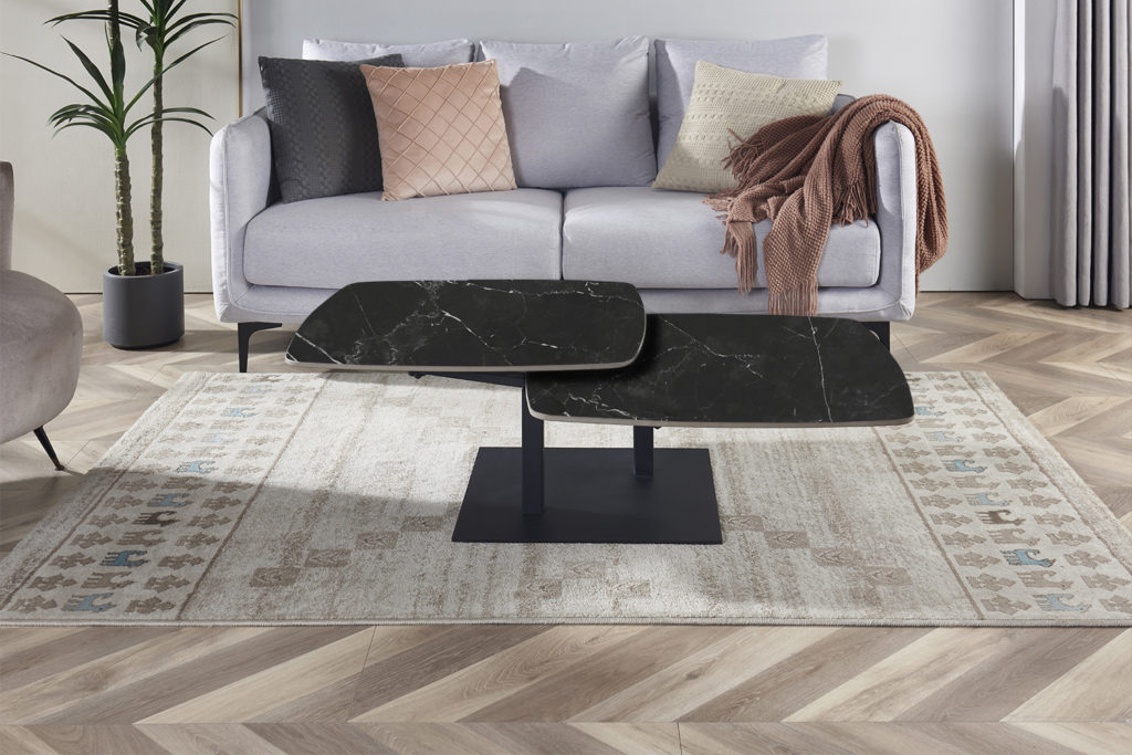 Salontafel 'Sendai' Rond Draaibaar Steen Zwart - Afbeelding 2