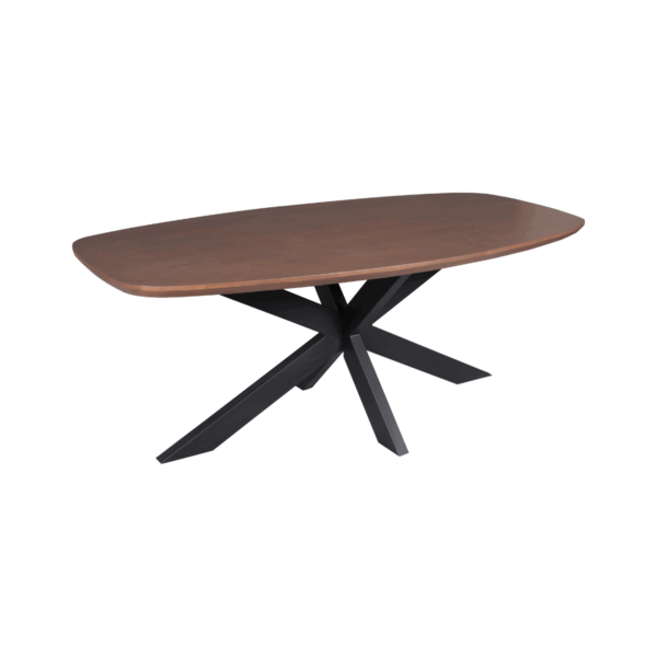 Eettafel Madison Walnoot | 200 cm | Deens Ovaal | Poot Zwart - Afbeelding 2