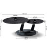 Salontafel 'Sapporo' Round Swivel Stone Dark Grey - Afbeelding 11