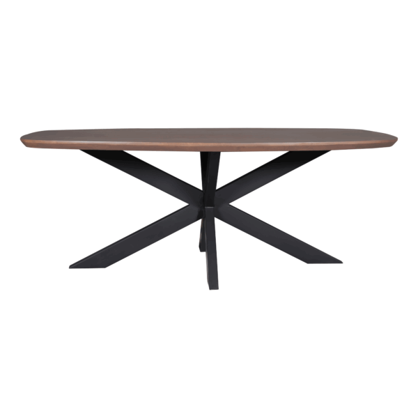 Eettafel Madison Walnoot | 160 cm | Deens Ovaal | Poot Zwart - Afbeelding 3