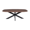 Eettafel Madison Walnoot | 200 cm | Deens Ovaal | Poot Zwart - Afbeelding 3