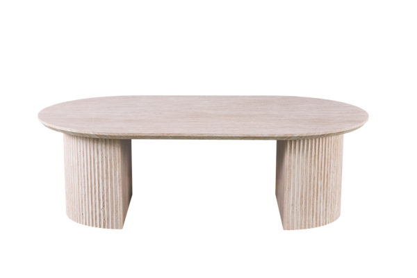 Salontafel 'Lagos' 120 cm Ovaal Decor Travertin Beige - Afbeelding 3