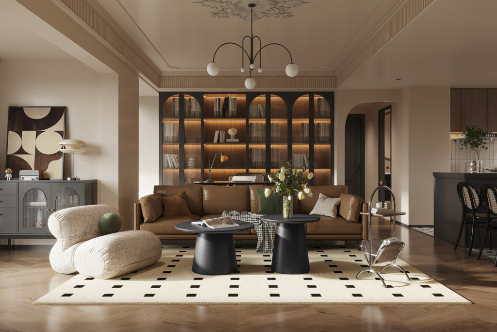 Salontafel 'Miklos' 80 cm Rond Decor Donkerbruin - Afbeelding 3