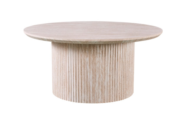 Salontafel 'Lagos' 80 cm Rond Decor Travertin Beige - Afbeelding 3