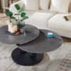 Salontafel 'Nara' Round Swivel Stone Light Grey - Afbeelding 3