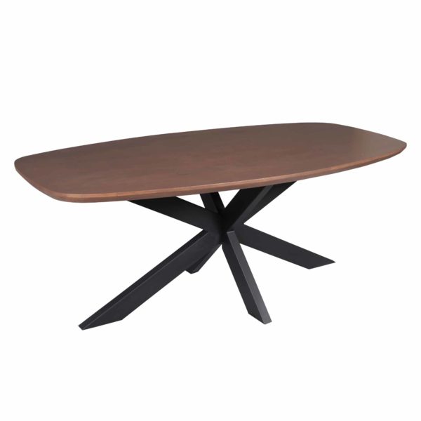 Eettafel Madison Walnoot | 280 cm | Deens Ovaal | Poot Zwart - Afbeelding 3