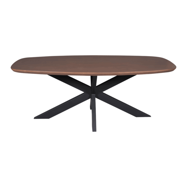 Eettafel Madison Walnoot | 160 cm | Deens Ovaal | Poot Zwart - Afbeelding 4