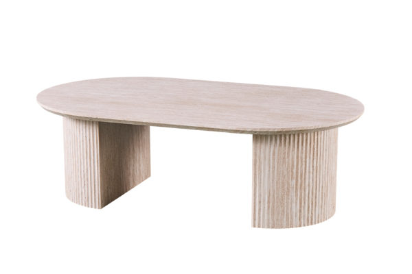 Salontafel 'Lagos' 120 cm Ovaal Decor Travertin Beige - Afbeelding 4