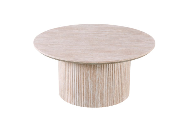 Salontafel 'Lagos' 80 cm Rond Decor Travertin Beige - Afbeelding 4