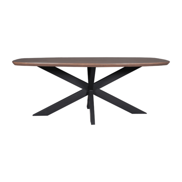 Eettafel Madison Walnoot | 200 cm | Deens Ovaal | Poot Zwart - Afbeelding 4