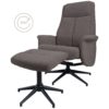Relaxfauteuil Bindy + Hocker - Bouclé - Brown