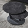 Salontafel 'Sapporo' Round Swivel Stone Dark Grey - Afbeelding 5