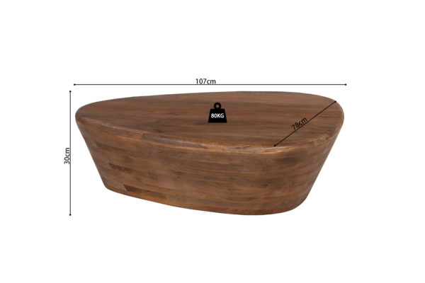 Salontafel 'Evan' Mangohout lichtbruin - Afbeelding 6