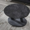 Salontafel 'Sapporo' Round Swivel Stone Dark Grey - Afbeelding 6