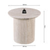 Salontafel 'Lagos' 50 cm Rond Decor Travertin Beige - Afbeelding 6