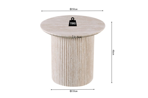 Salontafel 'Lagos' 50 cm Rond Decor Travertin Beige - Afbeelding 6