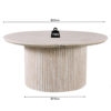 Salontafel 'Lagos' 80 cm Rond Decor Travertin Beige - Afbeelding 7