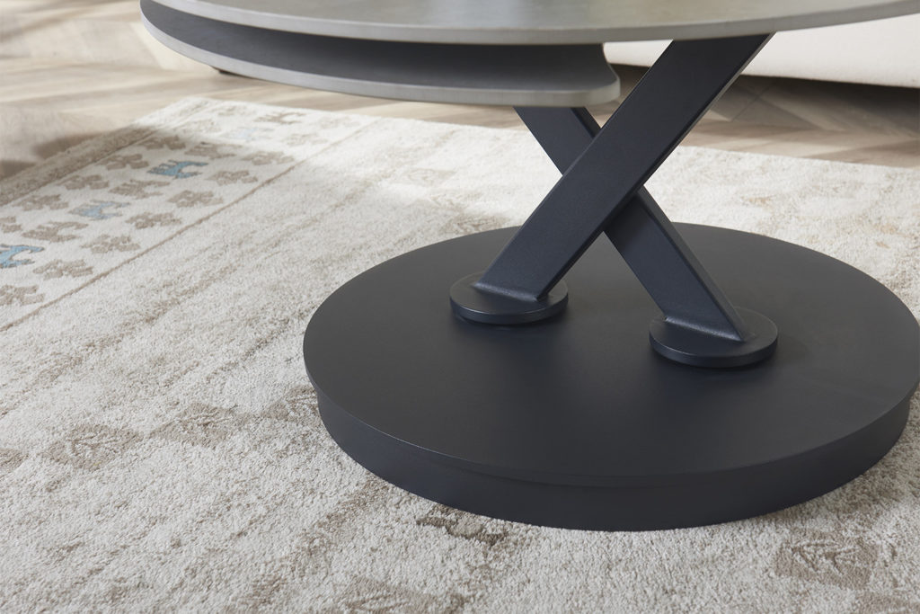 Salontafel 'Nara' Round Swivel Stone Light Grey - Afbeelding 7