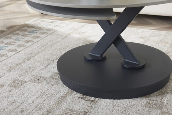 Salontafel 'Nara' Round Swivel Stone Light Grey - Afbeelding 7