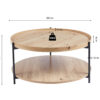 Salontafel 'Dalina' 80 cm Decor Old oak - Afbeelding 7