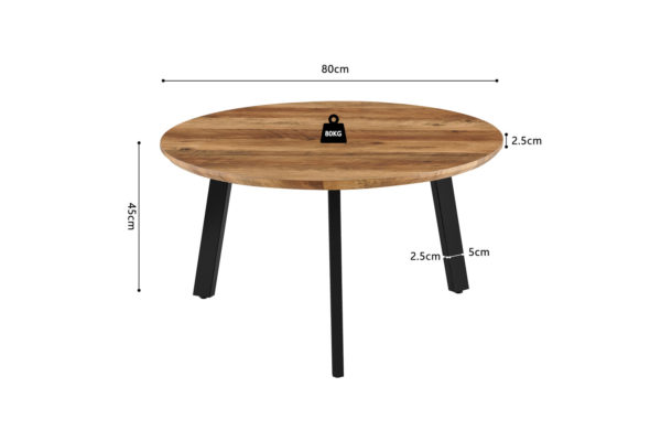Set van 2 Salontafels 'Aziz' Decor Mango - Afbeelding 7