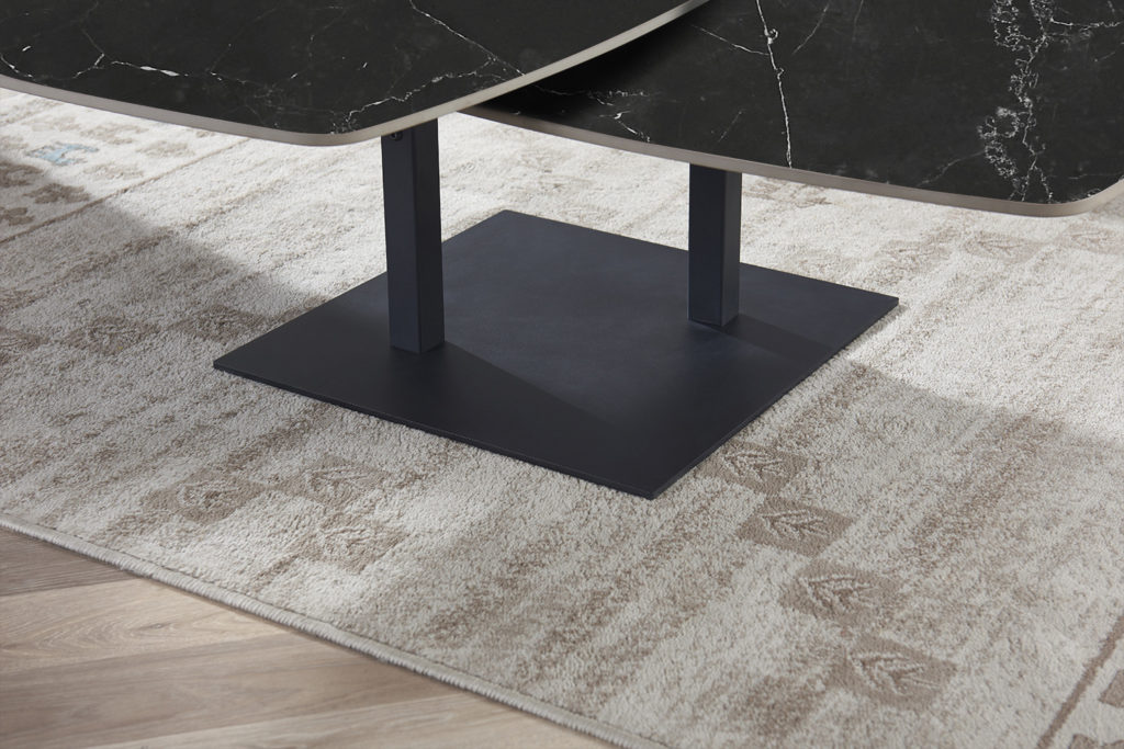 Salontafel 'Sendai' Rond Draaibaar Steen Zwart - Afbeelding 7