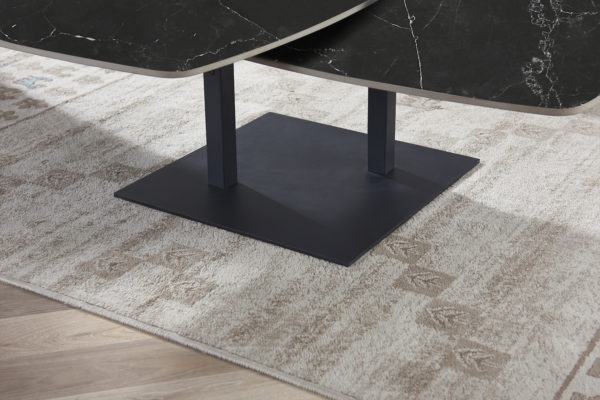 Salontafel 'Sendai' Rond Draaibaar Steen Zwart - Afbeelding 7