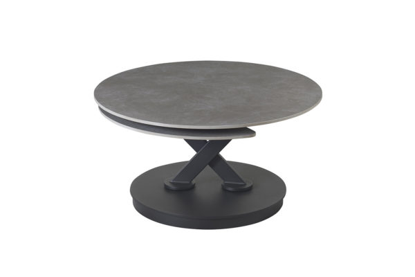 Salontafel 'Nara' Round Swivel Stone Light Grey - Afbeelding 8