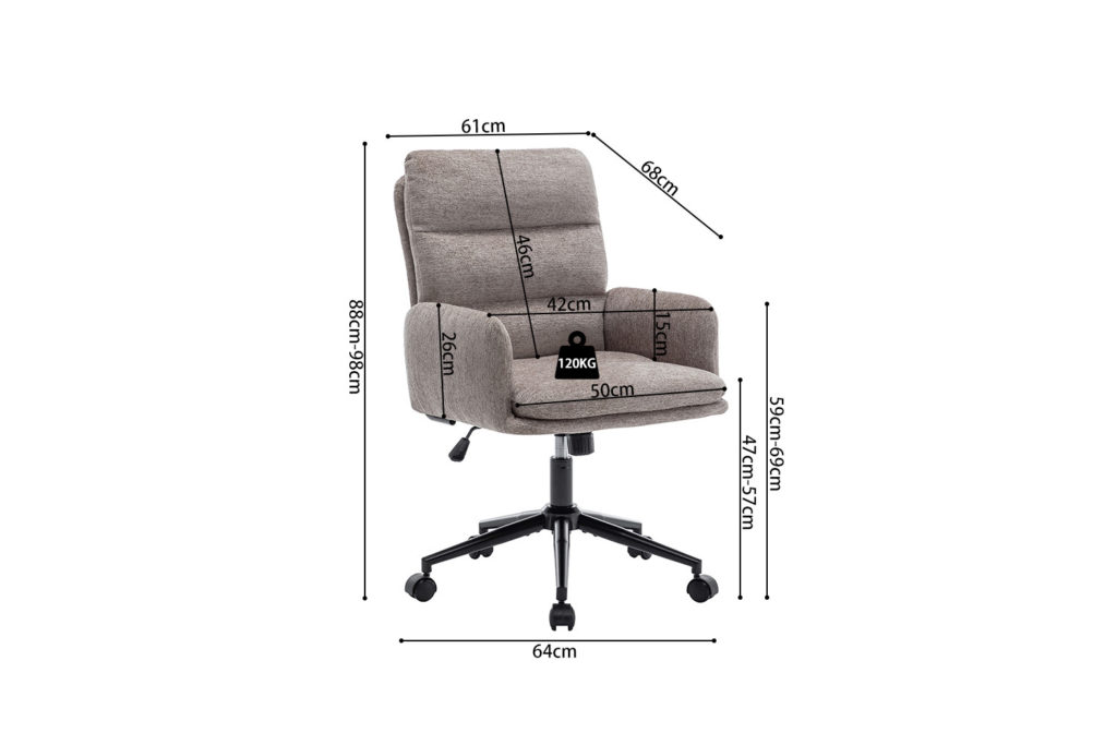Kantoorstoel 'Aimé' Stof Fabb Raven 30 Zand (1 per doos) - Afbeelding 9