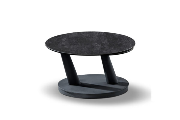 Salontafel 'Sapporo' Round Swivel Stone Dark Grey - Afbeelding 9