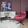 Fauteuil Charlie Bordeaux - Afbeelding 5