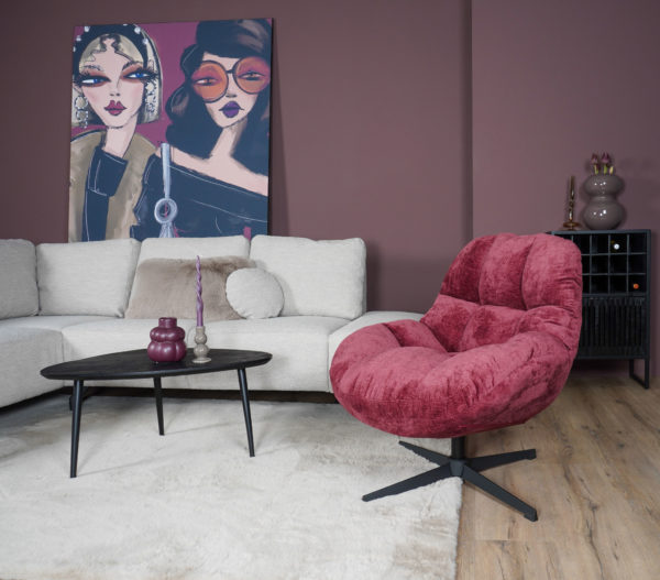 Fauteuil Charlie Bordeaux - Afbeelding 5