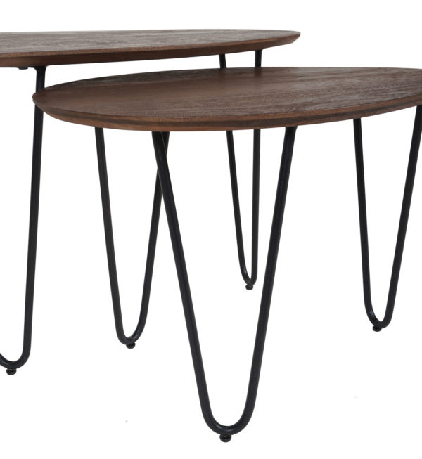 Salontafel Fabio - Espresso Mangohout - Set van 2 - Afbeelding 2