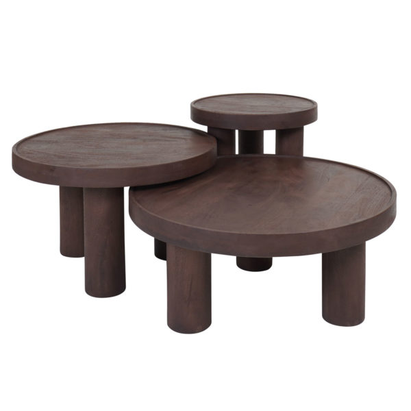 Salontafel Tias ø60 cm - Espresso Mangohout - Afbeelding 2