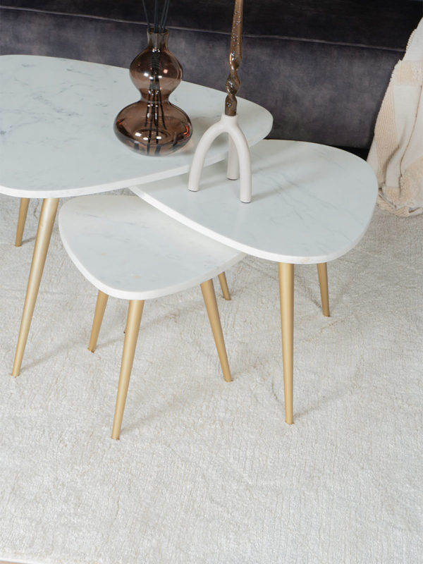 Salontafel Milou - Marmer - 70 cm - Goud - Afbeelding 2