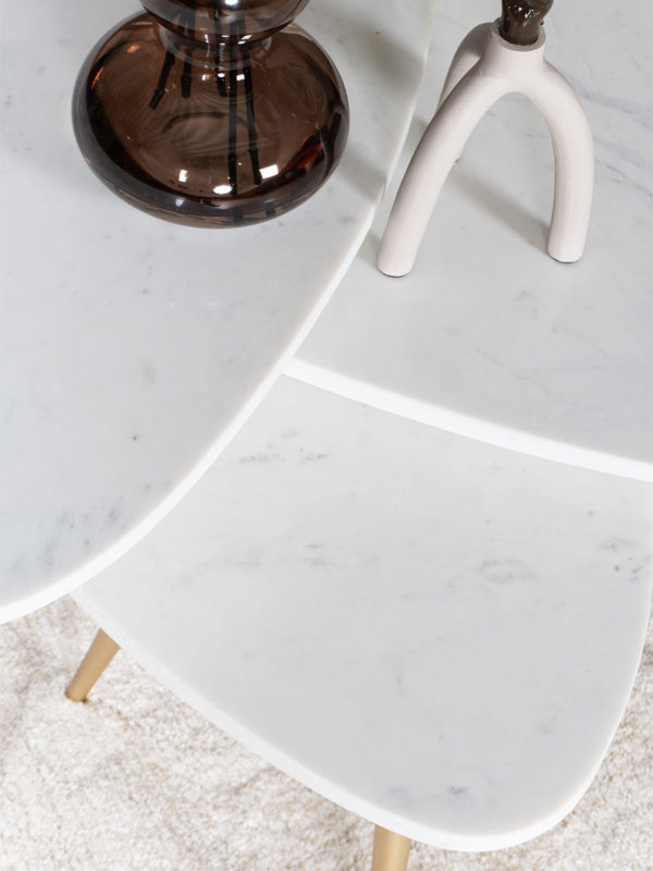 Salontafel Milou - Marmer - 70 cm - Goud - Afbeelding 3