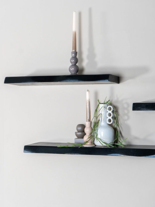 Wandplank Pure Zwart Mangohout 60 cm - Afbeelding 2