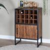 Wijnkast Loek 90 x 55 cm - Bruin Mangohout - Afbeelding 3