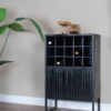 Wijnkast Loek 90 x 55 cm - Zwart Mangohout - Afbeelding 3
