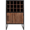 Wijnkast Loek 90 x 55 cm - Bruin Mangohout